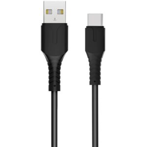 ROCKROSE καλώδιο USB σε USB-C Alpha AC, 2.4A 12W, 1m, μαύρο RRCS12C.