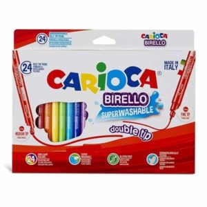 Carioca Birello μαρκαδόροι διπλής γραφής 24 χρωμάτων (Σετ 3τεμ).