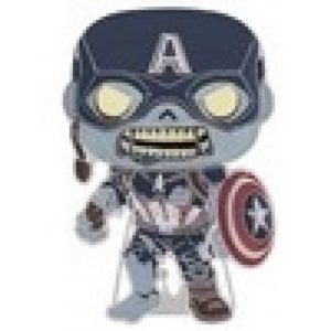 Funko Pop! Pin: Marvel What If...? - Zombie Captain America (Glows in the Dark) #21 Large Enamel Pin (MVPP0059).