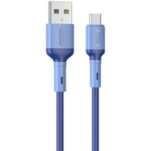 Καλώδιο Σύνδεσης Hoco X65 Prime USB σε Micro USB για Γρήγορη Φόρτιση και Μεταφορά Δεδομένων 2.4A Μπλε 1m.