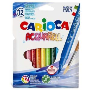 Carioca μαρκαδόροι ακουρέλας 12 χρωμάτων (Σετ 6τεμ).