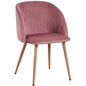 ArteLibre Καρέκλα KINGFISHER Ροζ Ύφασμα/Μέταλλο 54x55x83cm.( 3 άτοκες δόσεις.)