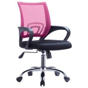 ArteLibre Καρέκλα Γραφείου ΑΛΚΥΟΝΗ Μαύρο/Ροζ 57x57x86-96cm.( 3 άτοκες δόσεις.)