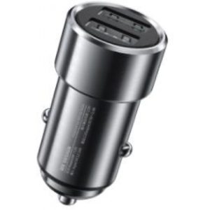 Car Charger 12W WK Dual USB 2.4A Silver WP-C25