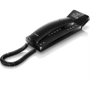 Philips M110B/GRS Μαύρο Ενσύρματο τηλέφωνο γόνδολα με οθόνη και ανοιχτή ακρόαση συμβατό με ακουστικά βαρηκοΐας.( 3 άτοκες δόσεις.)
