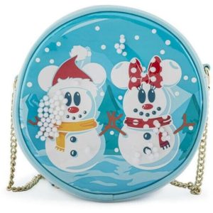 Loungefly Disney Snowman Mickey Minnie Snow Globe Crossbody Bag (WDTB2339).( 3 άτοκες δόσεις.)