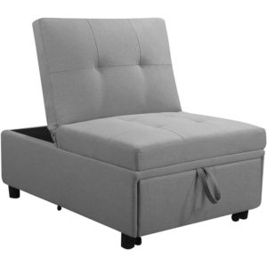 IMOLA Καρέκλα - Κρεβάτι Σαλονιού - Καθιστικού, Ύφασμα Ανοιχτό Γκρι 75x106x90 / Κρεβάτι75x172x44cm Ε9921,02.( 3 άτοκες δόσεις.)