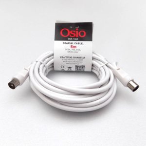 Osio OSK-1340 Ομοαξονικό καλώδιο κεραίας γωνιακό αρσενικό σε θηλυκό 5 m 75 Ω.