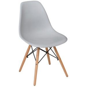 ART Wood Καρέκλα Τραπεζαρίας Κουζίνας Ξύλο - PP Γκρι 46x53x81cm ΕΜ123,01P (Σετ 4τεμ.).( 3 άτοκες δόσεις.)