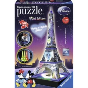Ravensburger 3D Puzzle: La Tour Eiffel Disney Night Edition (216pcs) (12520).( 3 άτοκες δόσεις.)