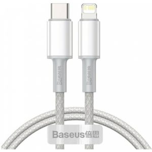 Baseus High Density Braided USB-C to Lightning Cable 20W Λευκό 1m (CATLGD-02) (BASCATLGD02).