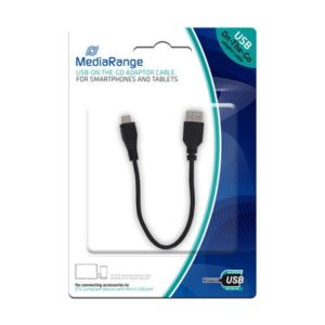Καλώδιο MediaRange USB On-The-Go adaptor cable Micro USB 2.0 plug/USB 2.0 socket 20CM Black (MRCS168).