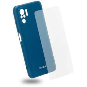 EGOBOO Case TPU Sky Blue +Tempered Glass(Xiaomi Redmi Note 10S)