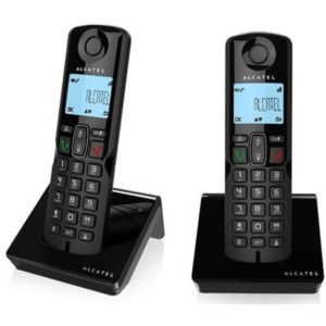 Ασύρματο Ψηφιακό Τηλέφωνο Alcatel S280 EWE DUO με Ανοιχτή Ακρόαση και Δυνατότητα Αποκλεισμού Κλήσεων Μαύρο.( 3 άτοκες δόσεις.)