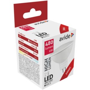 Avide LED Σπότ Αλουμίνιο + Πλαστικό 6W GU5.3 12V 120° Θερμό 3000K.