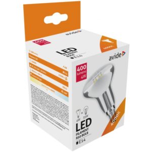 Avide LED Filament R50 4W E14 160° Λευκό 4000K.