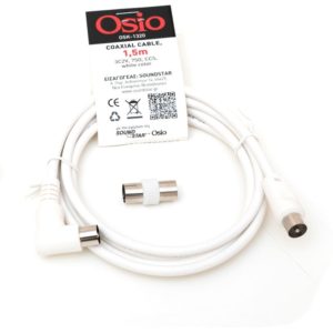Osio OSK-1320 Ομοξονικό καλώδιο κεραίας γωνιακό αρσενικό σε θηλυκό 1.5 m 75 Ω.