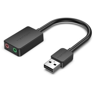 VENTION 2-Port USB External Sound Card 0.15M Black (CDYB0).