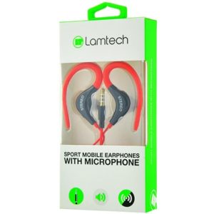 LAMTECH SPORT MOBILE EARPHONES WITH MIC RED LAM020236