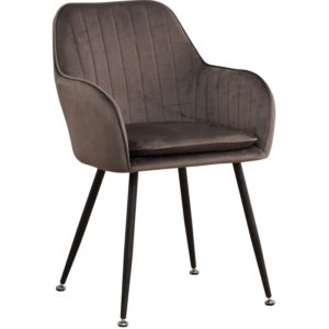 ArteLibre Καρέκλα AMBLE Γκρι Βελούδο/Μέταλλο/Ξύλο 54x60x84cm.( 3 άτοκες δόσεις.)