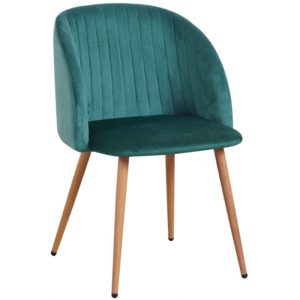 ArteLibre Καρέκλα KINGFISHER Πράσινο Ύφασμα/Μέταλλο 54x55x83cm.( 3 άτοκες δόσεις.)