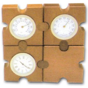 Bestar ρολόι - βαρόμετρο - θερμόμετρο σε παζλ ξύλινο Υ11x11x3,5εκ..