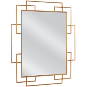 ArteLibre Καθρέπτης Τοίχου ARROCH Χρυσό Μέταλλο/Γυαλί 90x1.5x70cm.( 3 άτοκες δόσεις.)