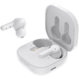 QCY T13 TWS WHITE Dual Driver 4-mic noise cancel. True Wireless Earbuds - Quick Charge 380mAh.