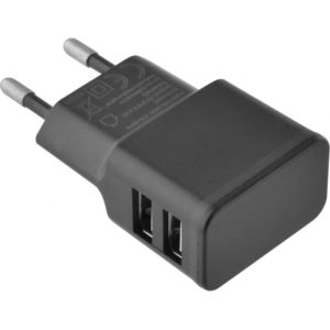 LAMTECH TRAVEL WALL CHARGER 2.4A WITH 2xUSB BLACK LAM020748