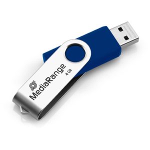 MediaRange USB flash drive, 4GB, blue/silver (MR907-BLUE).