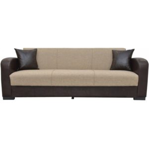 ArteLibre Καναπές Κρεβάτι Τριθέσιος MARTINI Καφέ PU 225x87x90cm.( 3 άτοκες δόσεις.)