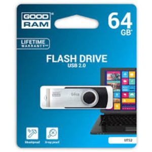 GOODRAM USB 2,0 FLASH DRIVE 64GB UTS2 BLACK UTS2-0640K0R11