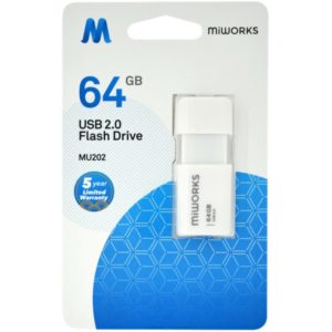 Flash Drive MiWorks MU202 64GB USB 2.0 Λευκό.