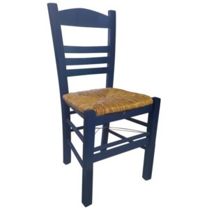 ΣΙΦΝΟΣ Καρέκλα Οξιά Βαφή Εμποτισμού Ανιλίνη Μπλε, Κάθισμα Ψάθα 41x45x88cm Ρ969,Ε3.( 3 άτοκες δόσεις.)