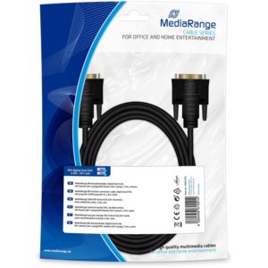 Καλώδιο MediaRange DVI monitor connection, digital dual link, DVI plug (24+1)/DVI plug (24+1), 2.0m, black (MRCS129).