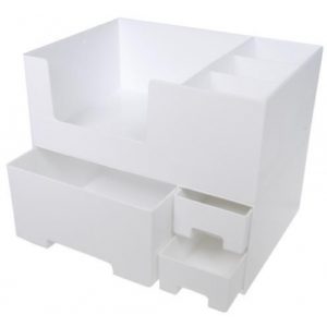 Organizer για καλλυντικά ή μολυβοθήκη, λευκό, Υ18,5x25,5x16,5 εκ..