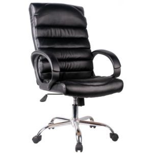 ArteLibre Καρέκλα Γραφείου MOLY Μαύρο Δέρμα 65x70.5x119-126cm.( 3 άτοκες δόσεις.)