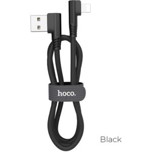HOCO U83 PUISSANT SILICONE CHARGING CABLE FOR LIGHTNING, ΜΑΥΡΟ