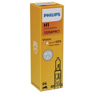 Λάμπα Philips H1 Vision 12V, 55W, P14,5s, +30% Περισσότερος Φωτισμός