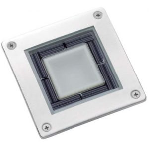 123LED Solar Ground Spot Square Stainless Steel Cold White (LDR09045).
