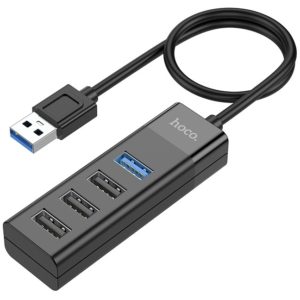 Hub USB Hoco HB25 4 in 1 Easy display USB3.0, USB2.0 x 3 Μαύρο.