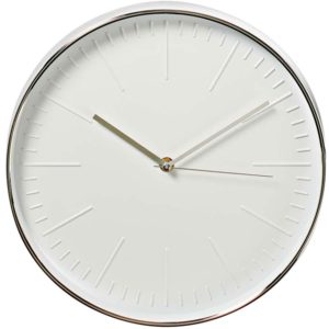 NEDIS CLWA013PC30SR Circular Wall Clock, 30 cm Diameter, White & Silver NEDIS.