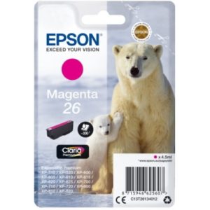 Ink Epson T261340 Magenta with pigment ink. C13T26134012.