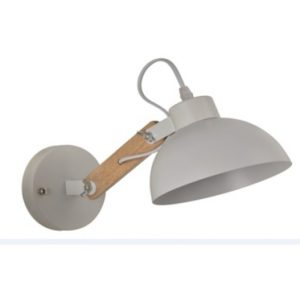 Home Lighting YQ-4004 POL WHITE METAL-WOOD WALL LAMP 77-4500( 3 άτοκες δόσεις.)