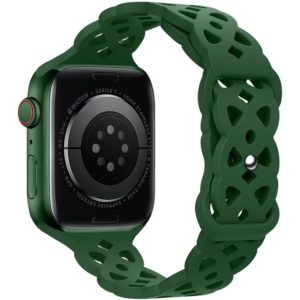 Watchband Hoco WA09 Flexible Rhombus Hollow 38/40/41mm για Apple Watch 1/2/3/4/5/6/7/8/SE Dark Green Silicon Band.