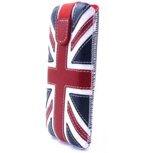 Θήκη Protect Ancus UK Flag για Apple iPhone SE/5/5S/5C Δέρμα Navy με Λευκή Ραφή.