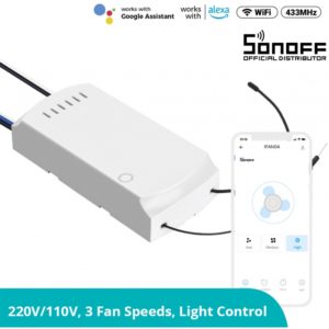 GloboStar 80012 SONOFF iFan03-R2 - Wi-Fi Smart Switch Ceiling Fan & Light Controller.