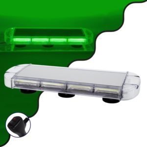 GloboStar 85181 PRO Series Φάρος Σήμανσης Οχήματος Security - Ασφαλείας για Αυτοκίνητα & Φορτηγά 6 Προγραμμάτων Φωτισμού STROBE LED COB 100W DC 10-30V Αδιάβροχος IP66 Πράσινο.( 3 άτοκες δόσεις.)