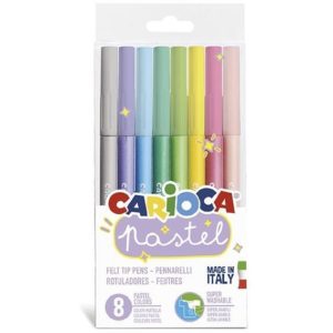 Carioca μαρκαδόροι pastel 8 χρωμάτων (Σετ 6τεμ).