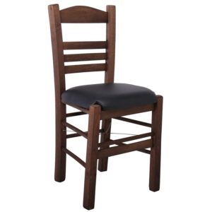 ΣΙΦΝΟΣ Καρέκλα Οξιά Βαφή Εμποτισμού Καρυδί, Κάθισμα Pu Μαύρο 41x45x88cm Ρ969,Ε2Τ.( 3 άτοκες δόσεις.)